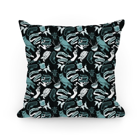 Do Androids Dream Sci Fi Pattern (grey) Pillow