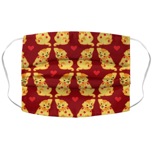 Pizza Puppy Pattern Accordion Face Mask