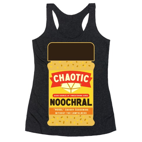 Chaotic Noochral (Chaotic Neutral Nutritional Yeast) Racerback Tank Top