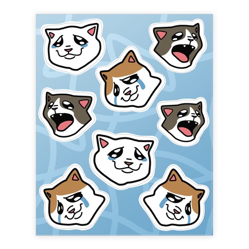 Crying Cats  Stickers and Decal Sheet