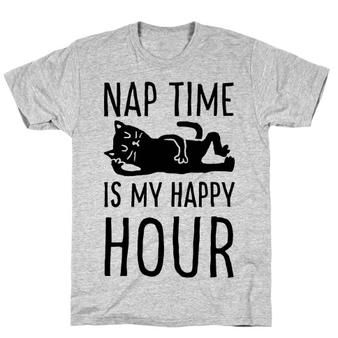 Nap Time Is My Happy Hour Cat T-Shirt