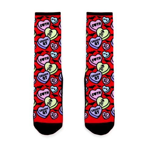 Goth Candy Hearts Sock