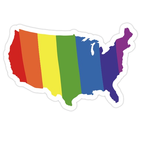 Gay Bless America Die Cut Sticker