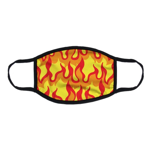 Red Flames Flat Face Mask