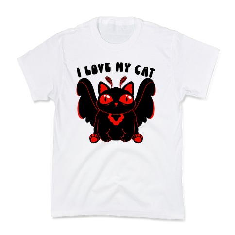 I Love My Cat Mothman Kids T-Shirt
