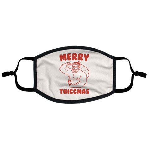 Merry Thiccmas Parody Flat Face Mask