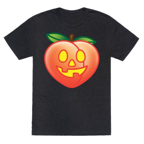 Peach Jack-O-Lantern White Print T-Shirt