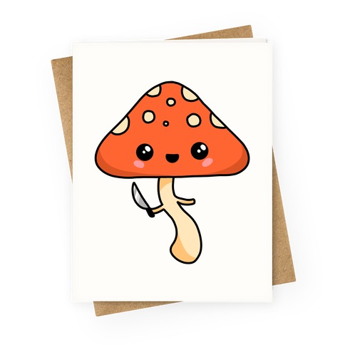 Mushroom With Knife Greeting Card