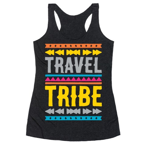 Travel Tribe White Print Racerback Tank Top