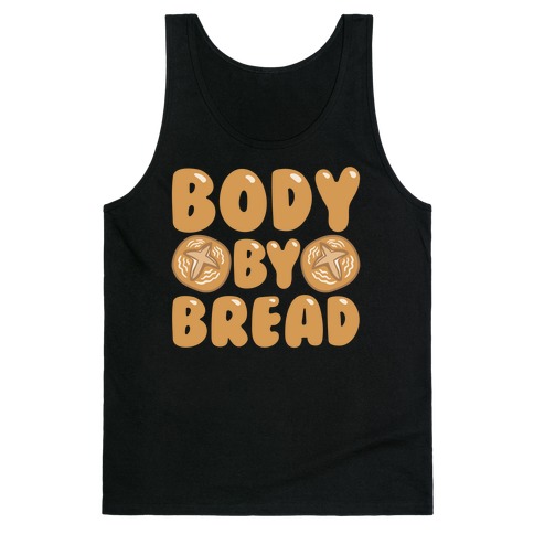 Body By Bread White Print Tank Top