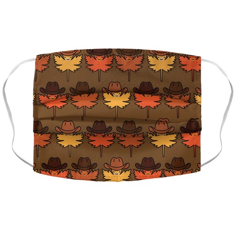 YeeHaw Fall Leaves Pattern Accordion Face Mask