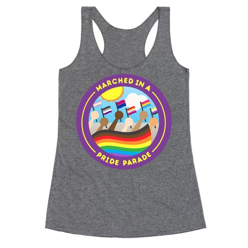 Marched In A Pride Parade Patch Racerback Tank Top