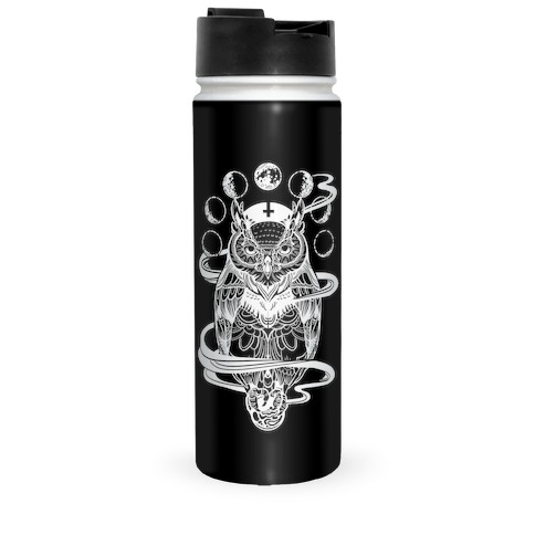 Witch's Owl Under the Phases of the Moon Travel Mug