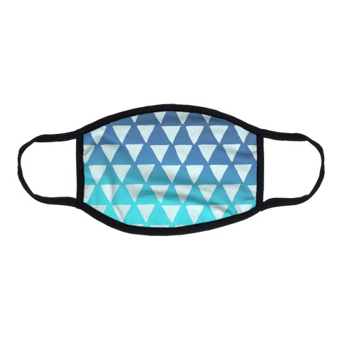 Triangle Blue Ombre Pattern Flat Face Mask