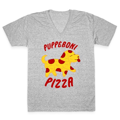 Pupperoni Pizza V-Neck Tee Shirt