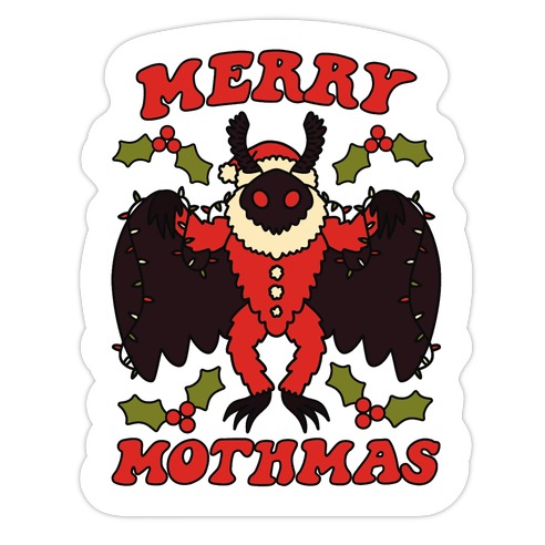 Merry Mothmas Die Cut Sticker