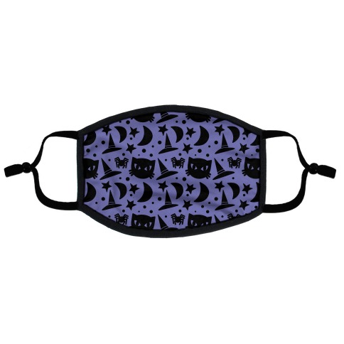 Witchy Halloween Pattern Flat Face Mask