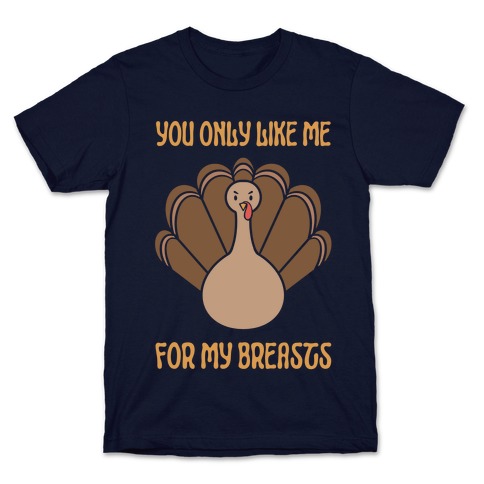He Likes My Turkey Breasts Funny Thanksgiving Couple Vneck T-shirt