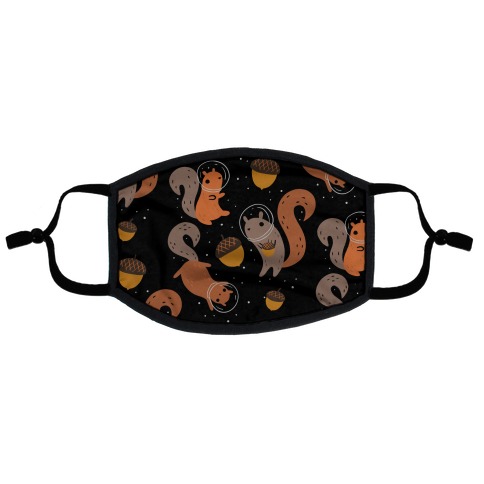Squirrels In Space Flat Face Mask