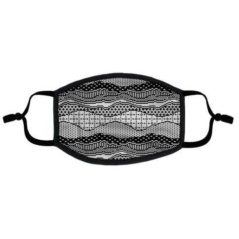 Pixel Waves Flat Face Mask
