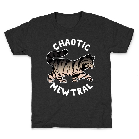 Chaotic Mewtral (Chaotic Neutral Cat) Kids T-Shirt
