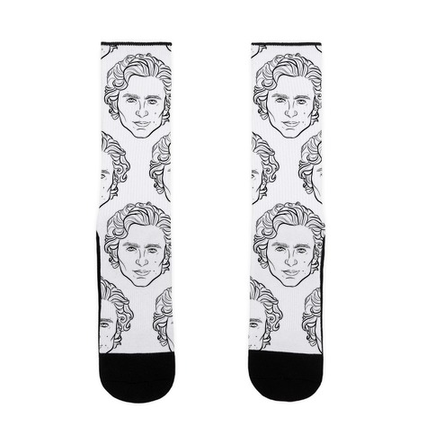 Timothee Chalamet Black and White Sock