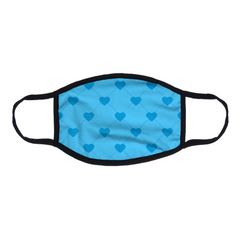 Simple Heart Pattern blue Flat Face Mask