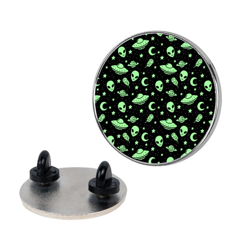Aliens and UFO Cosmic Space Pattern Pin