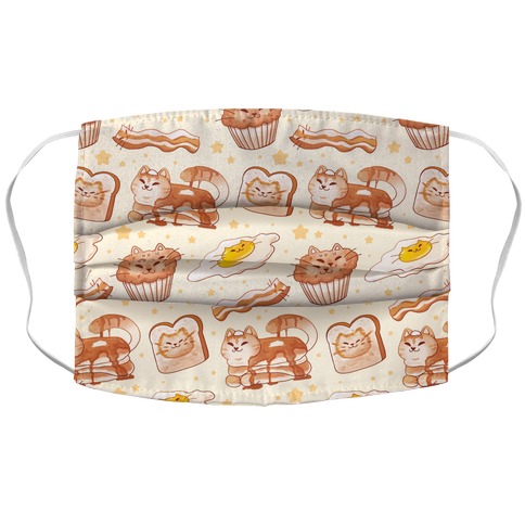 Breakfast Cats Accordion Face Mask