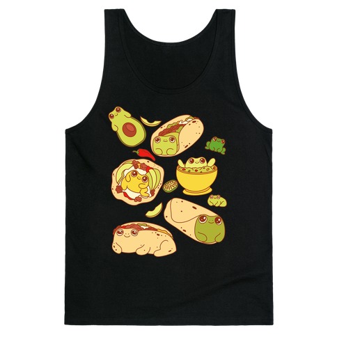 Mexican Food Frogs Pattern Tank Top