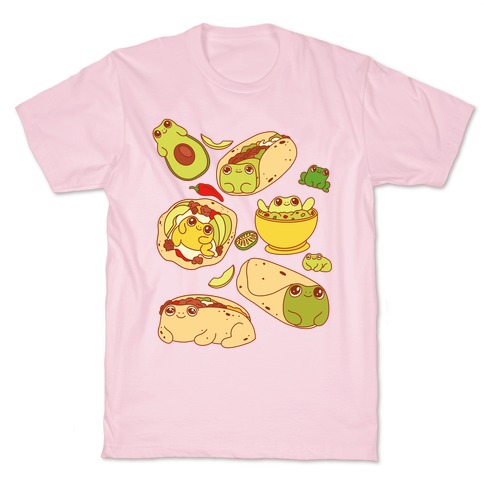 Mexican Food Frogs Pattern T-Shirt