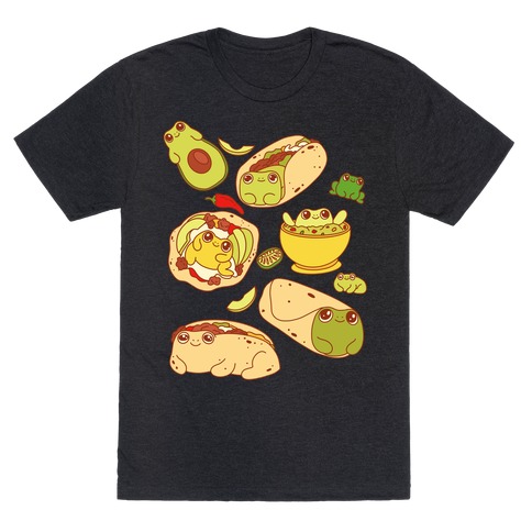 Mexican Food Frogs Pattern T-Shirt