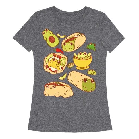 Mexican Food Frogs Pattern Womens T-Shirt