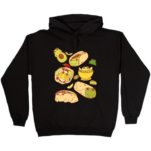 Mexican Food Frogs Pattern Hooded Sweatshirt