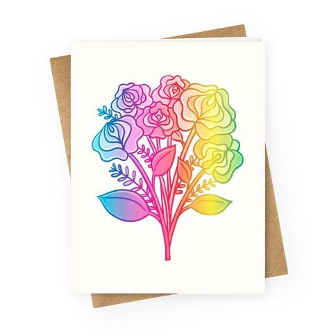 Rainbow Vulva Bouquet Greeting Card