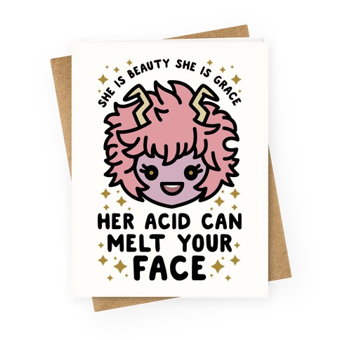 Her Acid Can Melt Your Face Greeting Card