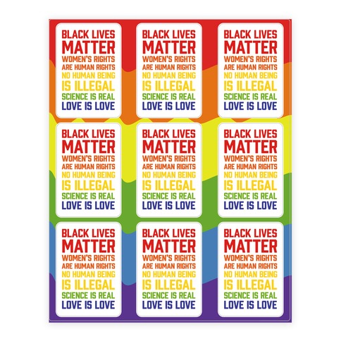 Black Lives Matter List Stickers and Decal Sheet