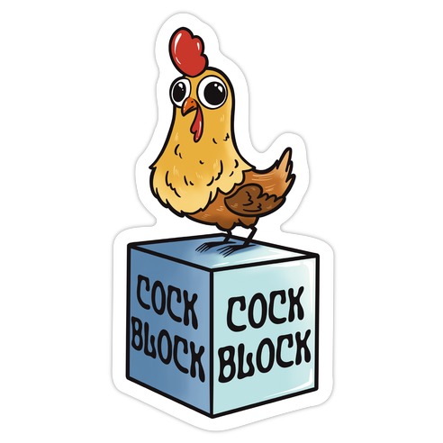 Cock Block Die Cut Sticker