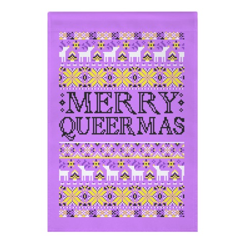 Merry Queermas Nonbinary Pride Christmas Sweater Garden Flag