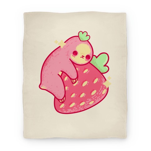 Strawberry Sloth Pattern Blanket