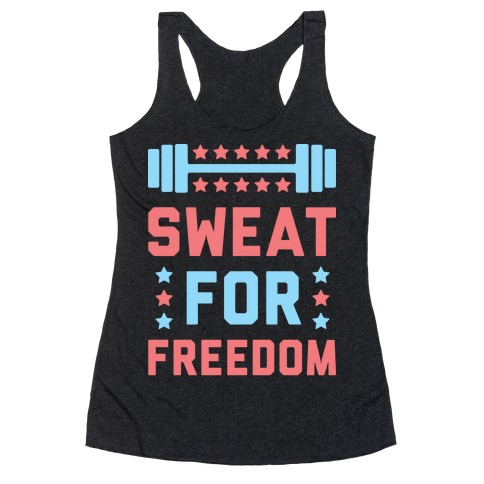 Sweat For Freedom (White) Racerback Tank Top