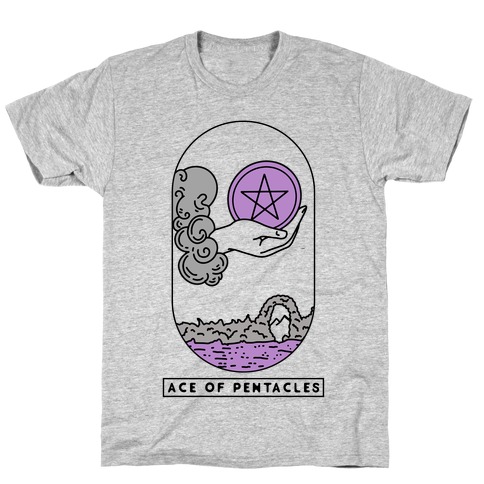 Ace of Pentacles Asexual Pride T-Shirt