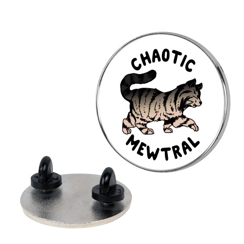 Chaotic Mewtral (Chaotic Neutral Cat) Pin