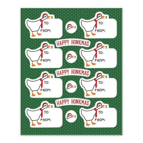 Happy Honkmas Goose Stickers and Decal Sheet