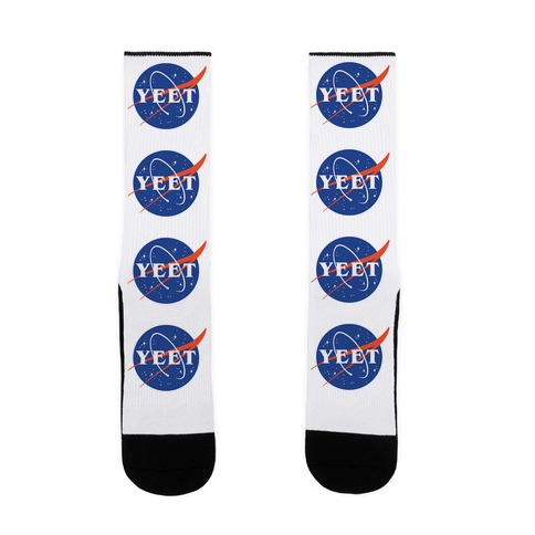 Yeet Nasa Logo Parody Sock