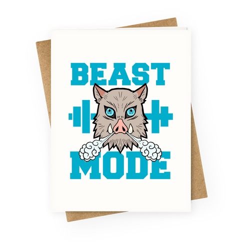 Beast Mode Inosuke Greeting Card