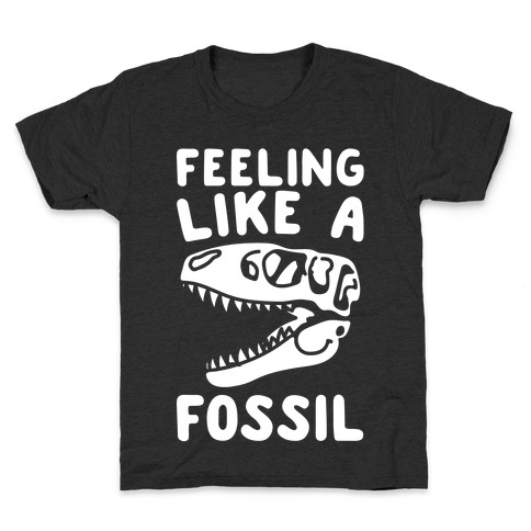 Feeling Like A Fossil White Print Kids T-Shirt