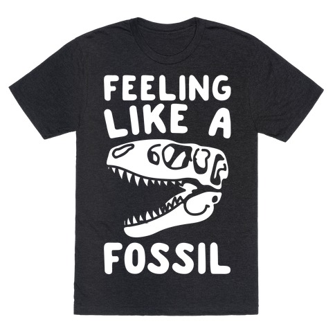 Feeling Like A Fossil White Print T-Shirt