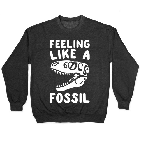 Feeling Like A Fossil White Print Pullover
