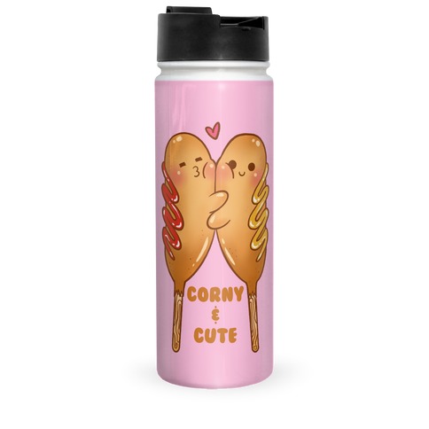 Corny and Cute (pink) Travel Mug